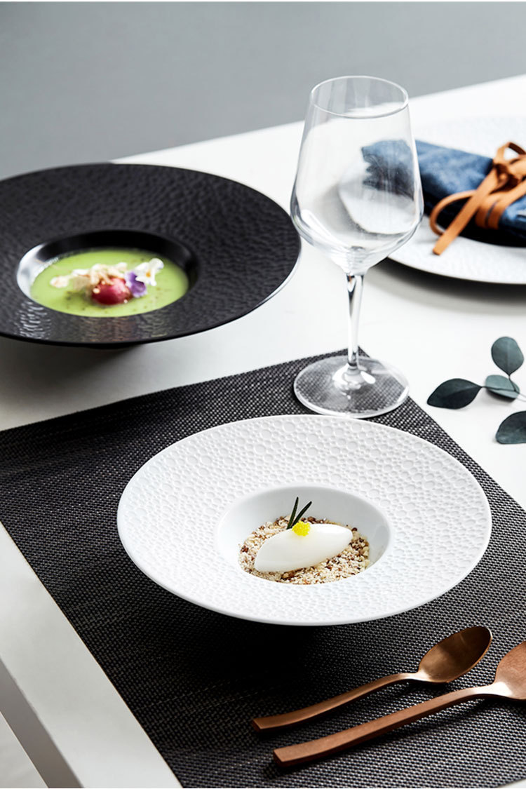 厂家创意境菜草帽盘浓汤鱼刺盘摆盘牛排盘高档酒店餐厅陶瓷餐盘子