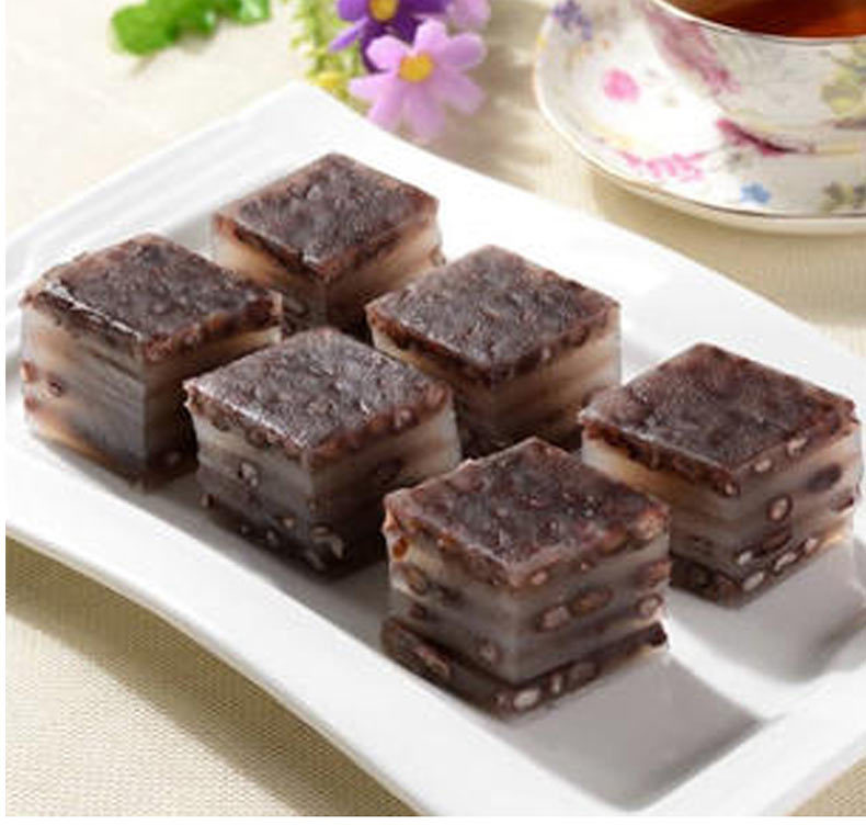 红豆糕12块广式点心千层糕港式茶点酒楼水蒸类糕小吃甜点500g速冻