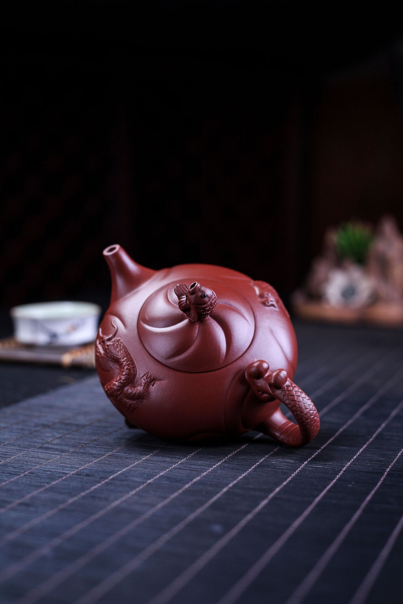 宜兴紫砂壶 名家纯全手工朱泥大红袍云龙壶泡茶壶茶具套装鱼化龙