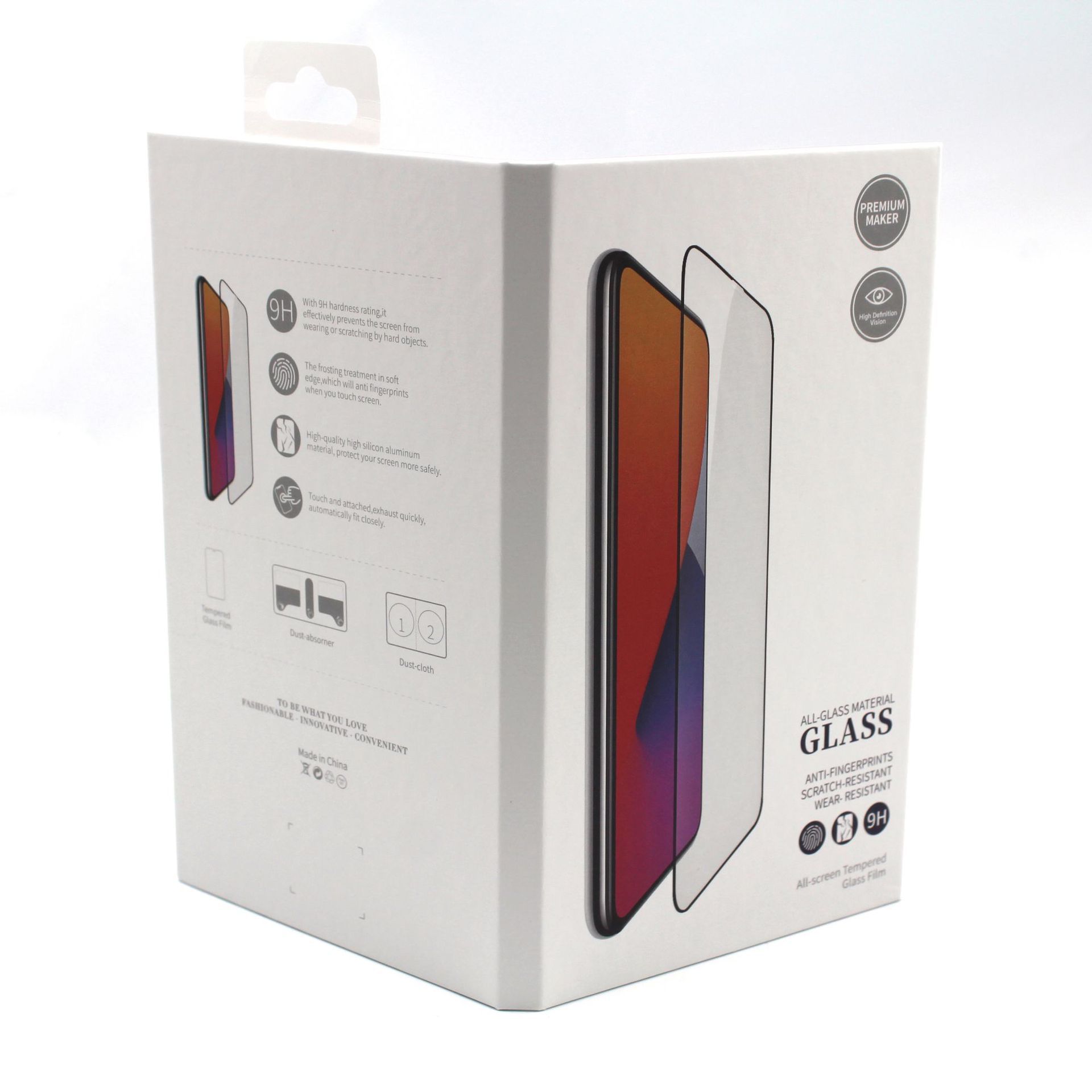 苹果手机uv钢化膜纸盒包装盒子批发 水凝膜镜头膜包装挂钩盒子