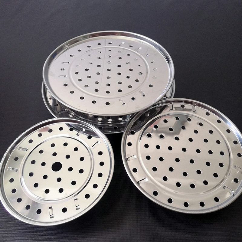 不锈钢蒸片加厚蒸盘器圆形三脚蒸架可拆卸多功能家用网红锅片批发