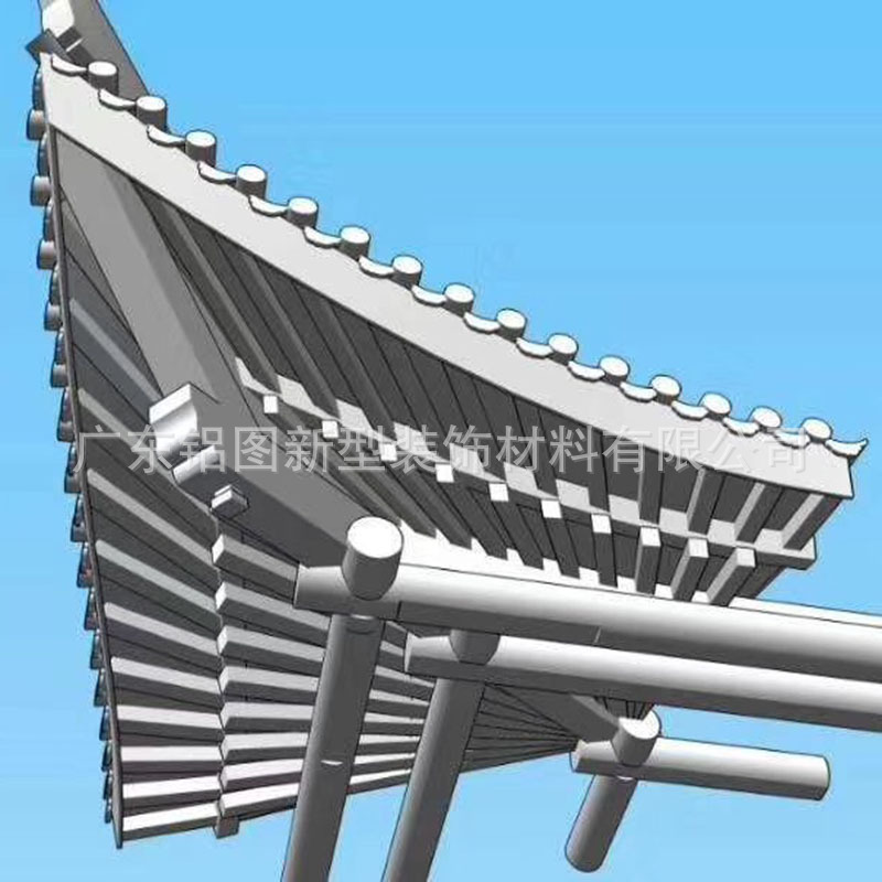 翘角铝单板 仿古建筑飞檐翘角装饰室外造型铝单板定制生产厂家