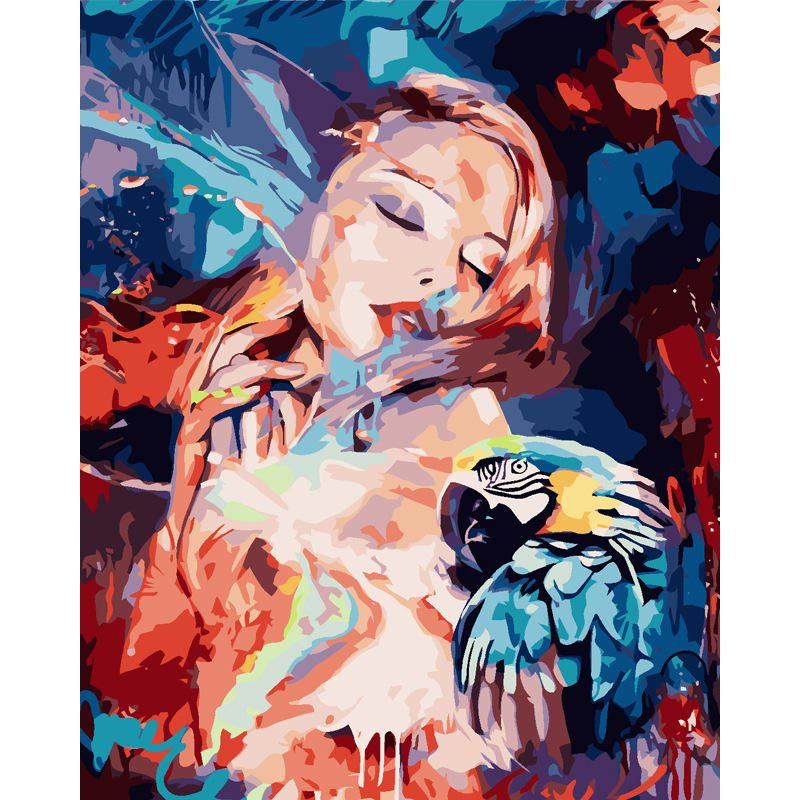 厂家直销数字油画批发定制美女人物风景画diy手绘家居装饰画40*50