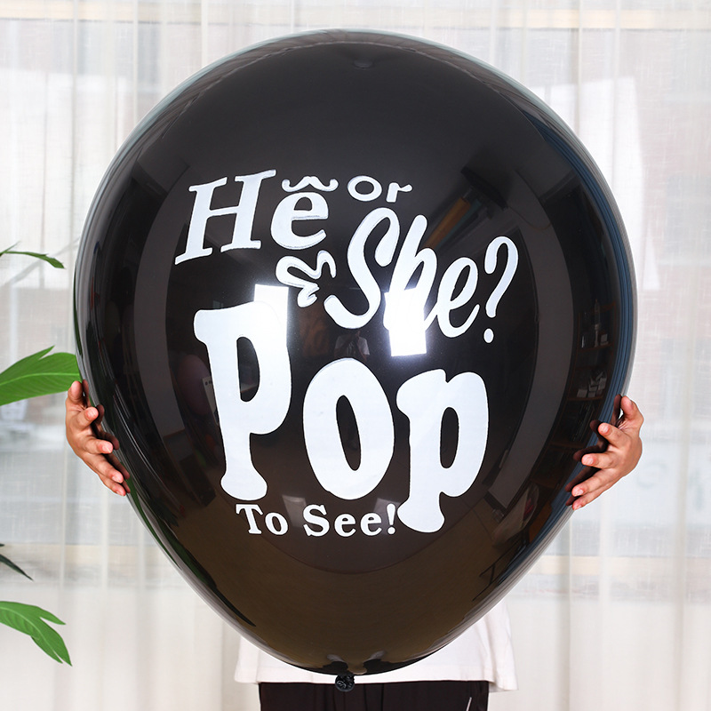 Black 36-Inch Boyorgirl Thick round Amazon Aliexpress Baby Gender Reveal Paper Balloon