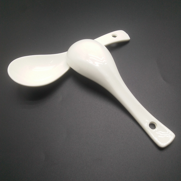 三弯陶瓷勺印花小瓷更瓦条更粥勺汤勺陶瓷餐具批发爆款 百货批发