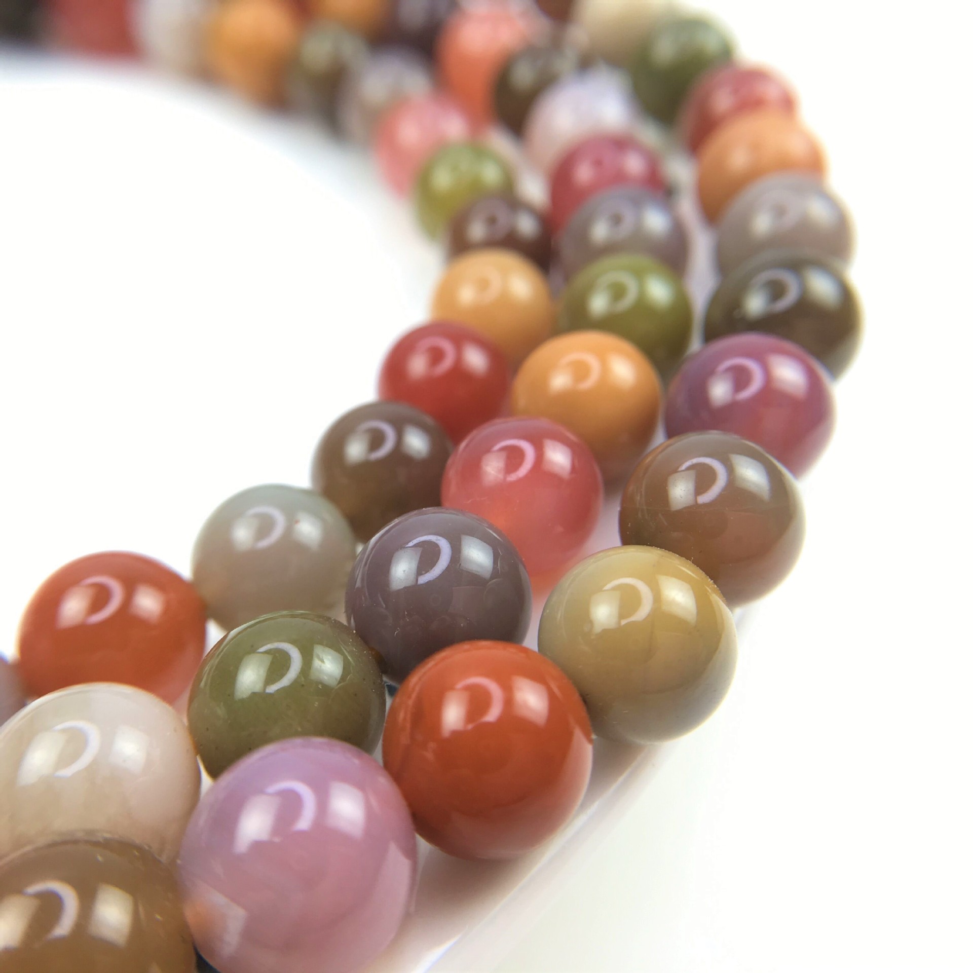 批发天然糖果色108颗佛珠多圈盐源玛瑙手串彩色盐源玛瑙手串直销
