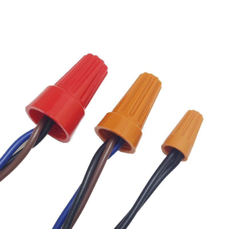 美规接线帽橙色旋转接线端子弹簧螺旋式接线头闭端旋转压线帽