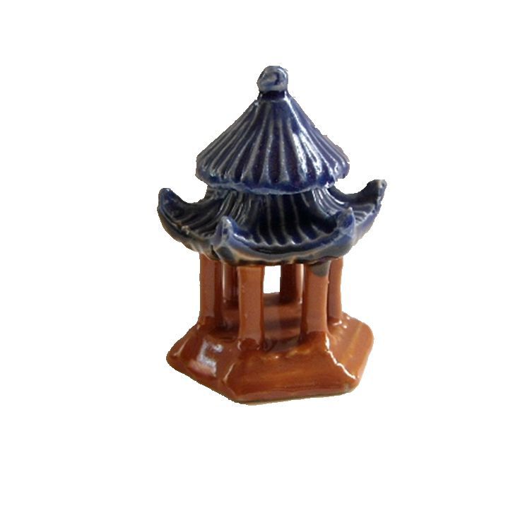 河北厂家直销盆景假山小摆件微景观上水石吸水石摆件六角圆亭