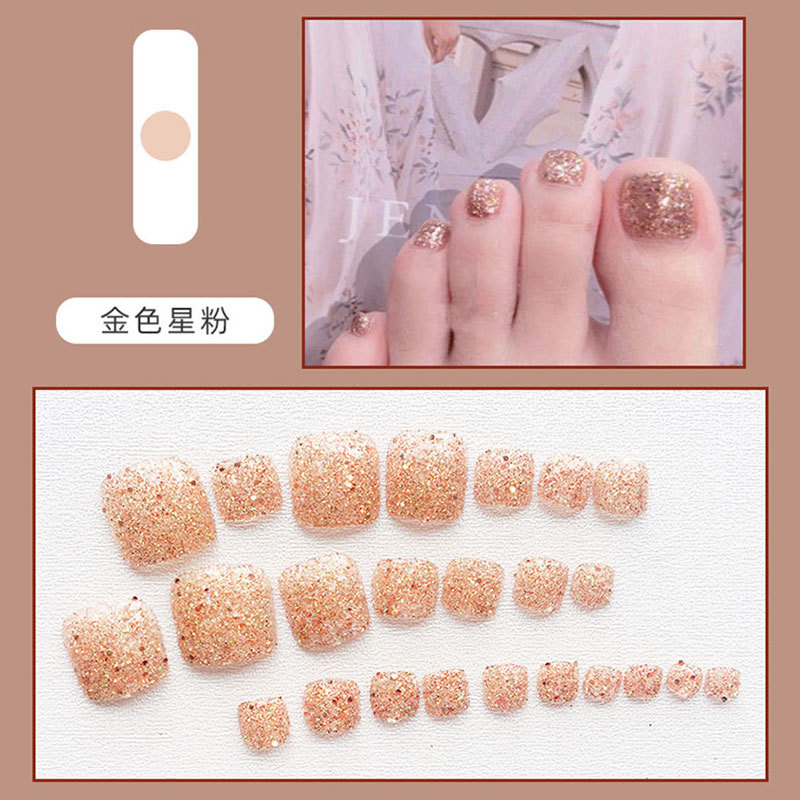 Cross-Border Wholesale Toenail Wearable Manicure Finished Nail Piece Toenail Patch Press on Toe Nails
