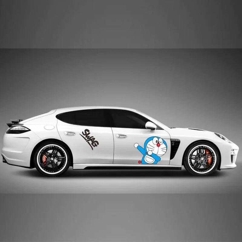 哆啦a梦汽车划痕遮挡创意车身贴纸叮当猫卡通机器猫可爱车贴
