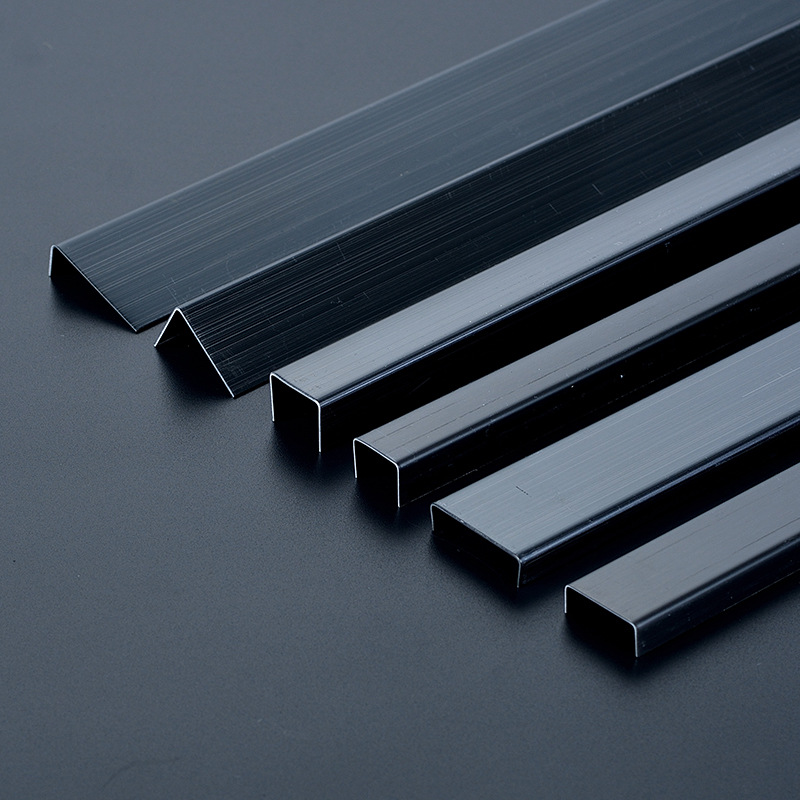 304黑钛金不锈钢装饰条背景墙金属吊顶嵌入式u型槽包边l收边线条