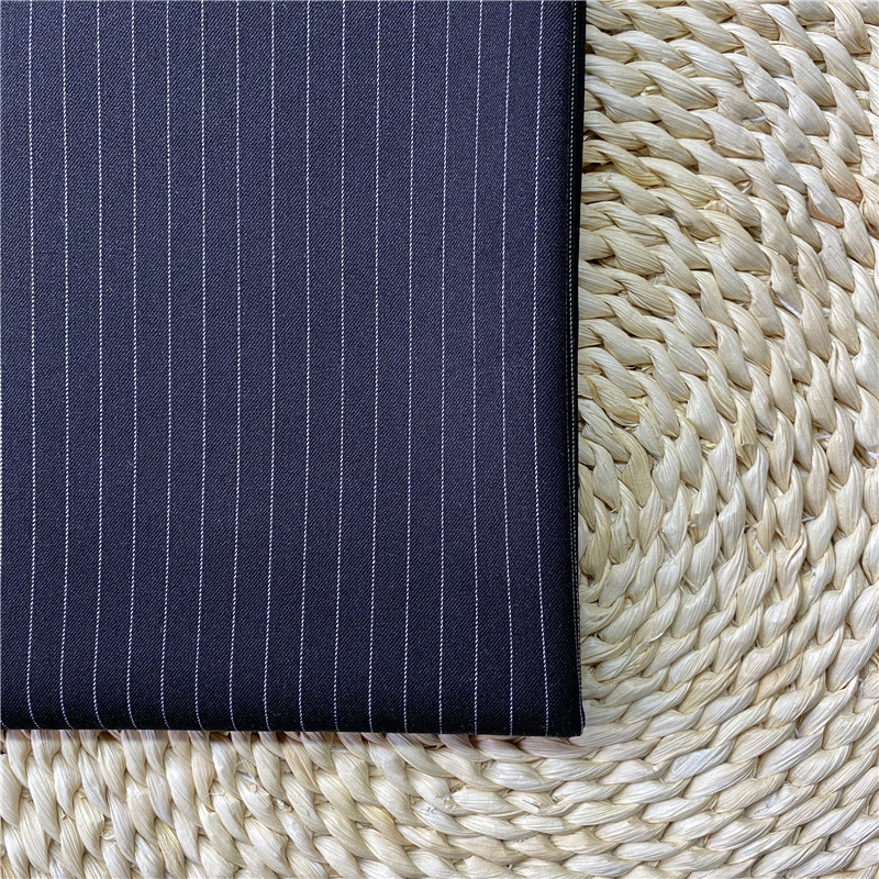 tr斜纹条纹西装面料秋冬男女休闲套装西裤工装服正装弹力梭织布料