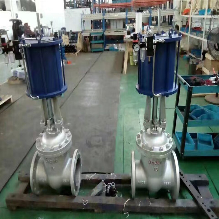 z641h10c气动法兰闸阀双作用气动闸阀工业水利电站闸阀