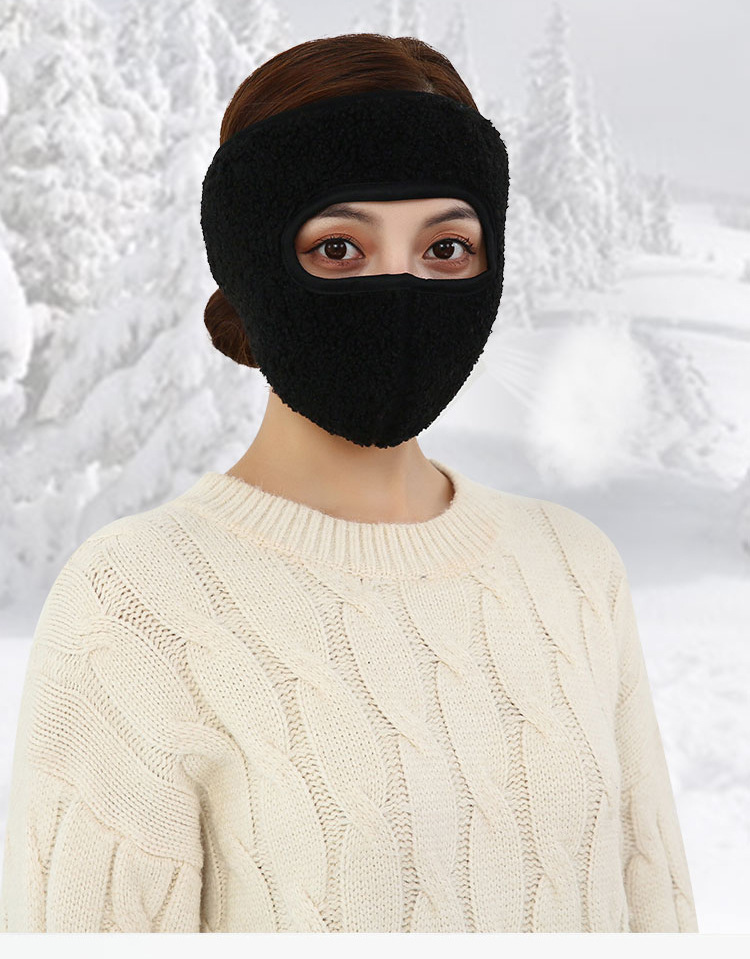 厂家直销泰迪绒口罩秋冬季保暖防风面罩魔术贴二合一遮面护耳口罩
