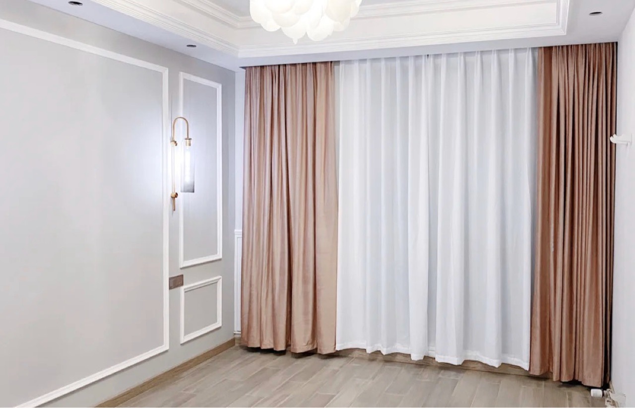 轻奢高档真丝绒布窗帘北欧大气遮光卧室客厅卧室粉色定制窗帘现货