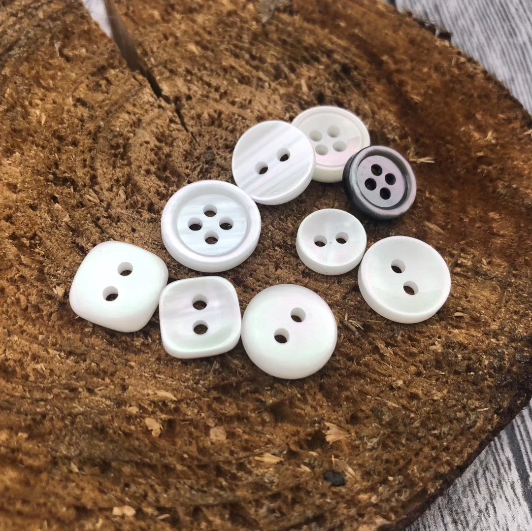 新款加厚仿贝壳衬衫纽扣 树脂仿贝壳钮扣 加厚细边衬衫扣子
