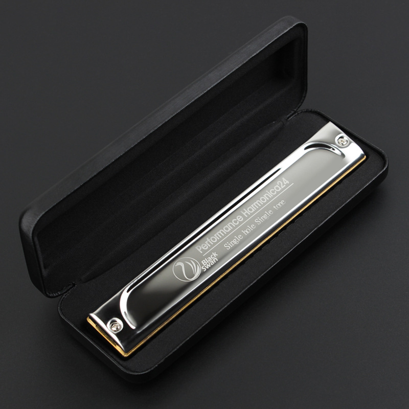 天鹅单音口琴24孔单排单孔c调学生成人初学入门专业演奏级口琴