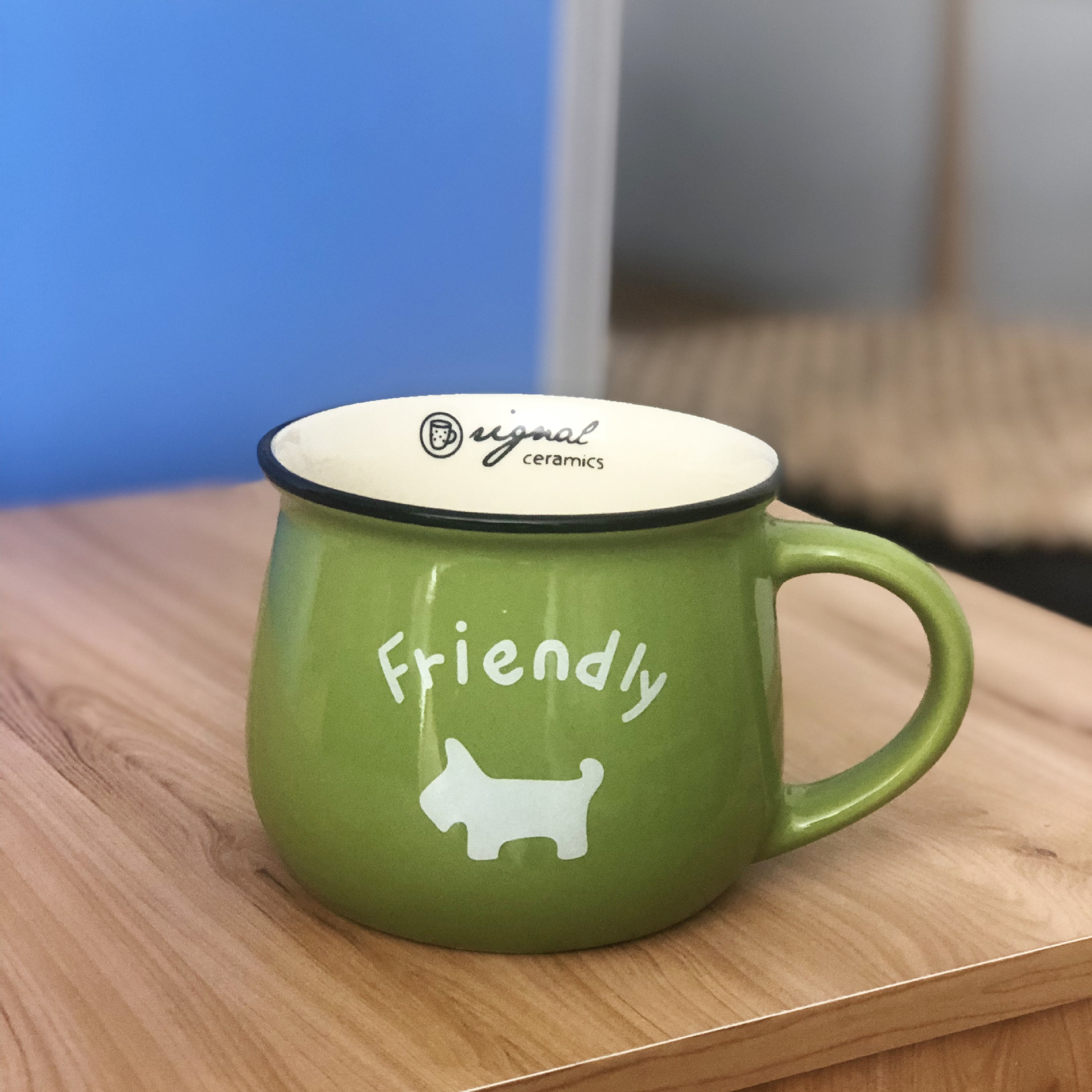 萌宠早餐杯马克杯带盖勺陶瓷萌宠杯咖啡杯活动开业礼品杯印制logo-阿