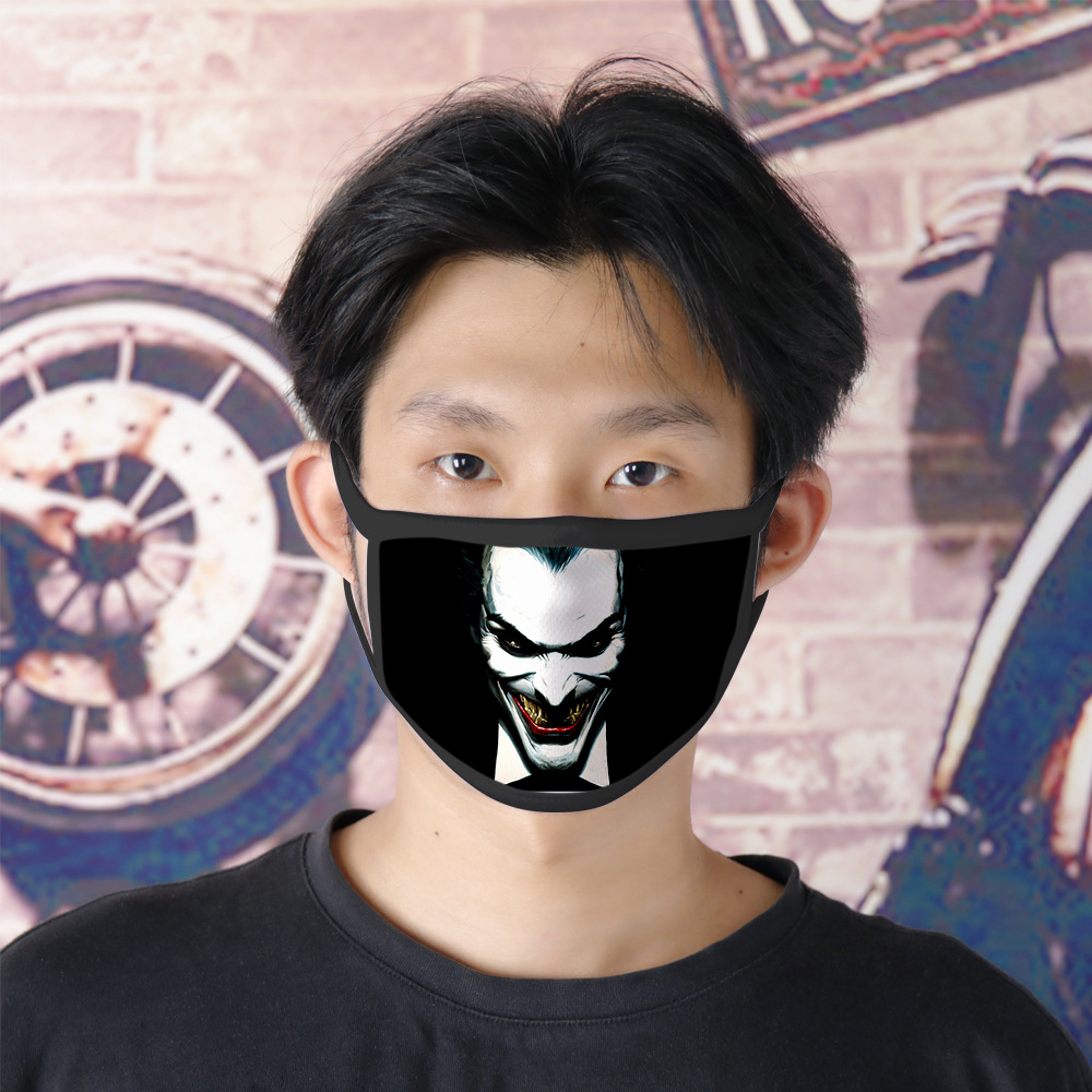 3d小丑口罩 joker 时尚印花水洗性可重复使用批发