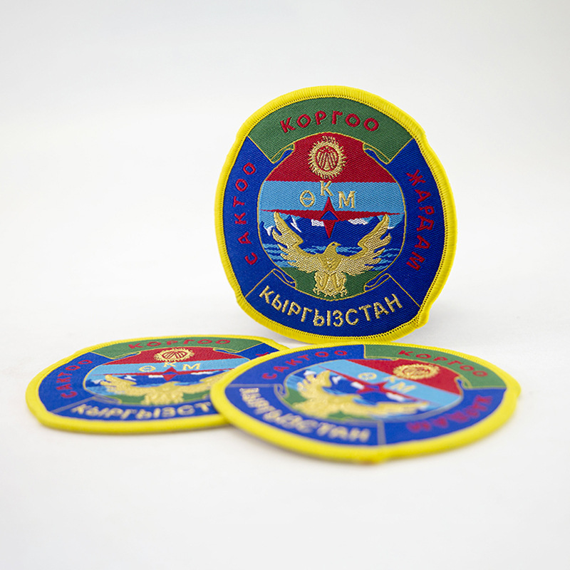 服装辅料织唛商标定做圆形衣服补丁贴装饰肩章个性织标logo可设计