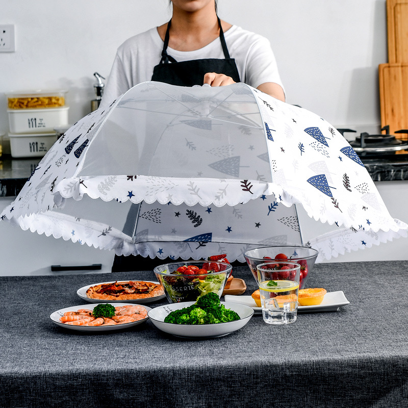 餐厅遮菜罩罩防剩菜饭菜罩子防尘苍蝇饭罩食物家用盖菜餐桌罩折叠
