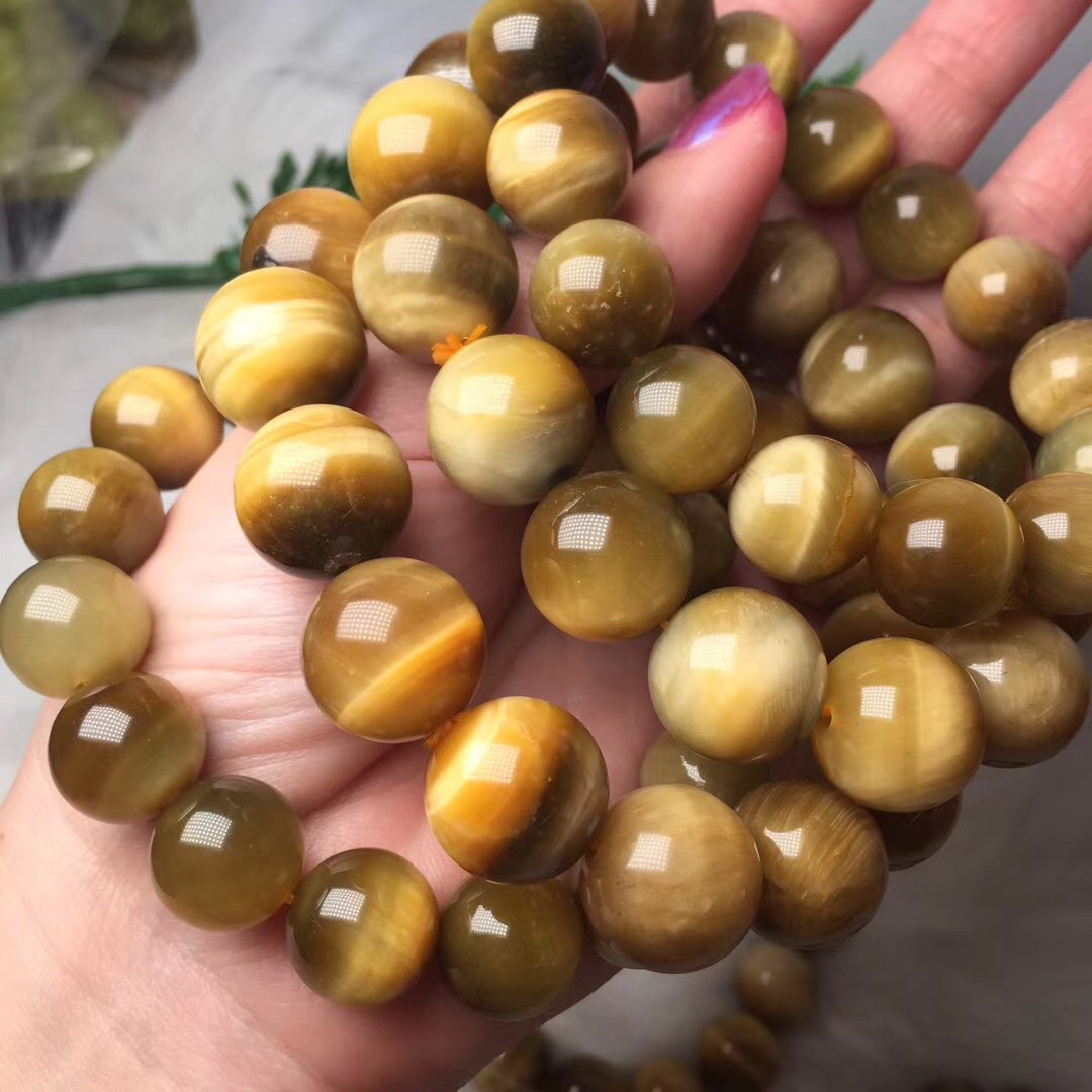 黄金虎眼石手串 纹路清晰 虎眼纹闪亮