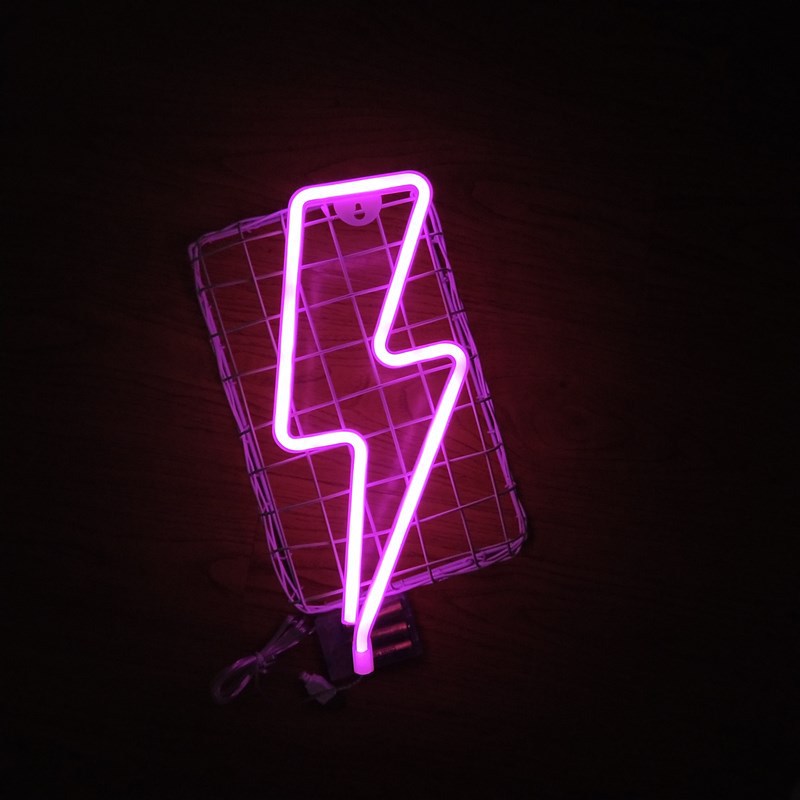 工厂直批led 霓虹灯 闪电造型霓虹灯 ins网红装饰灯 亚马逊爆款