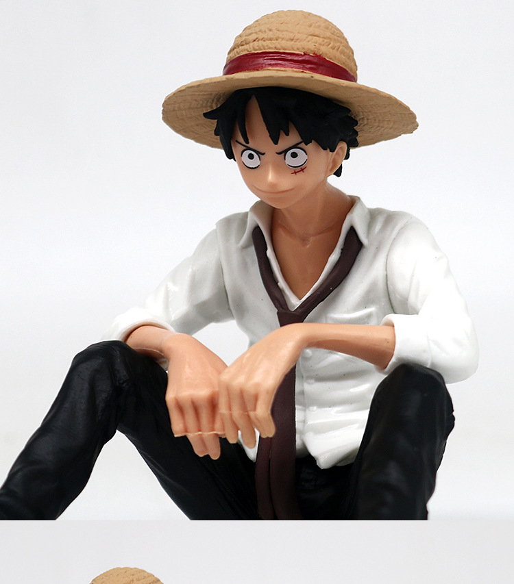 海贼王手办坐姿路飞衬衫写真家造型师模型车载景品摆件彩盒装批发
