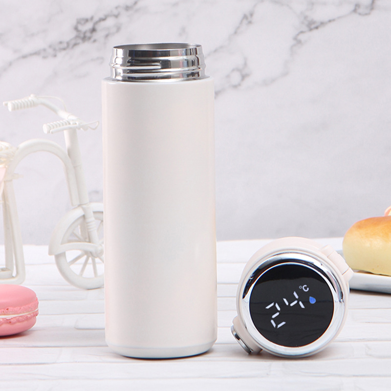 304不锈钢真空智能豌豆杯便携车载随手杯触摸测温保温杯男女通用