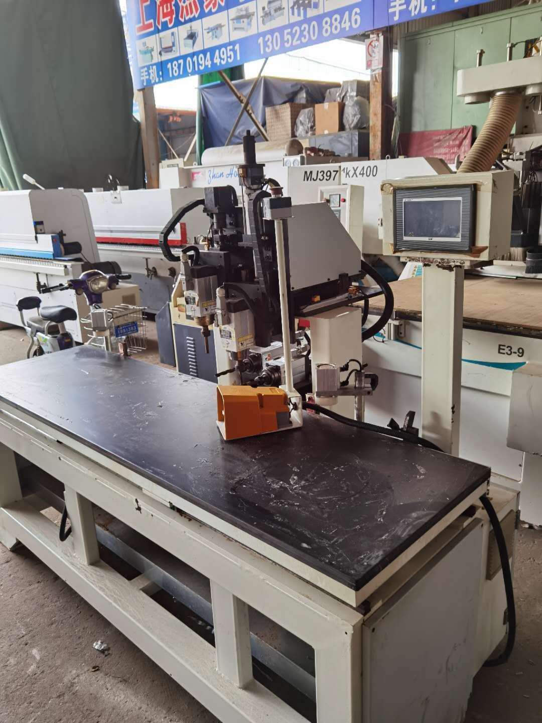 二手木工机械千恒全能型数控木门锁孔机 hl-2000d 锁孔铣槽机