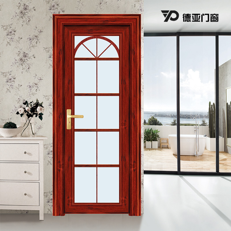 厂家直销铝合金90穿条平开门 轻奢极简平开门 别墅室内平开门