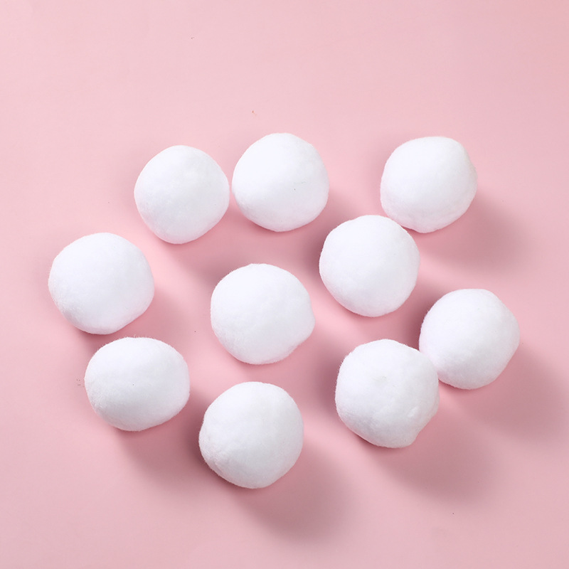 白色毛球丙纶雪球圣诞装饰diy材料饰品毛球 7cm毛绒雪球厂家批发