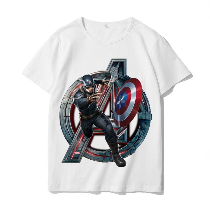 漫威联名复仇者联盟短袖衣服ins潮牌男女学生半袖打底衫班服t恤潮