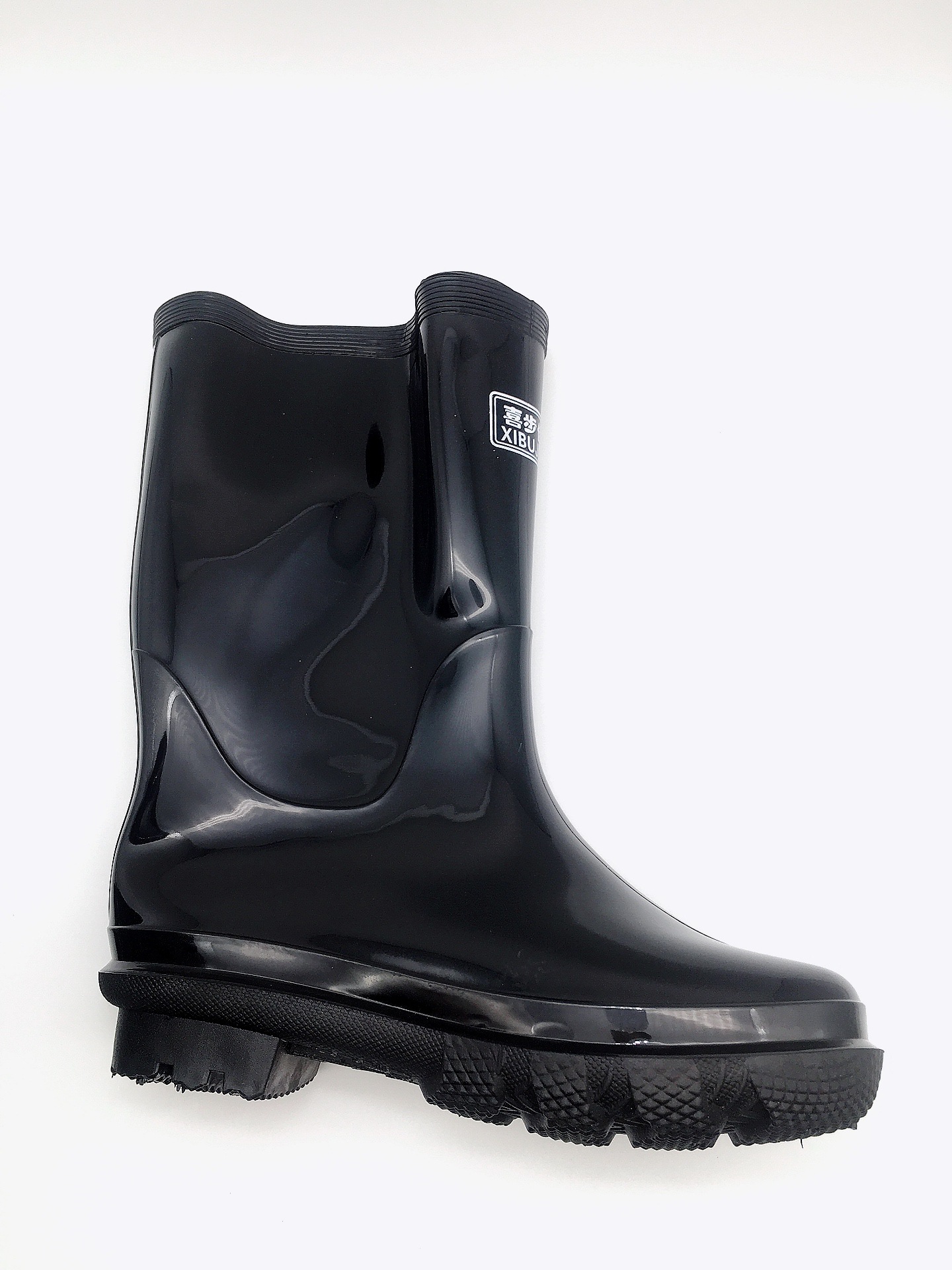 一件代发喜步佳厚底纯色中筒雨鞋男水鞋厨房防滑水靴耐磨劳保雨靴