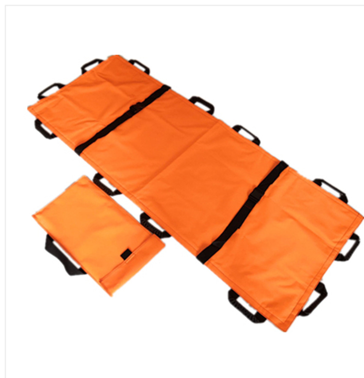 家用担架野外户外急救救生担架简易折叠加厚帆布软担架带包12把手