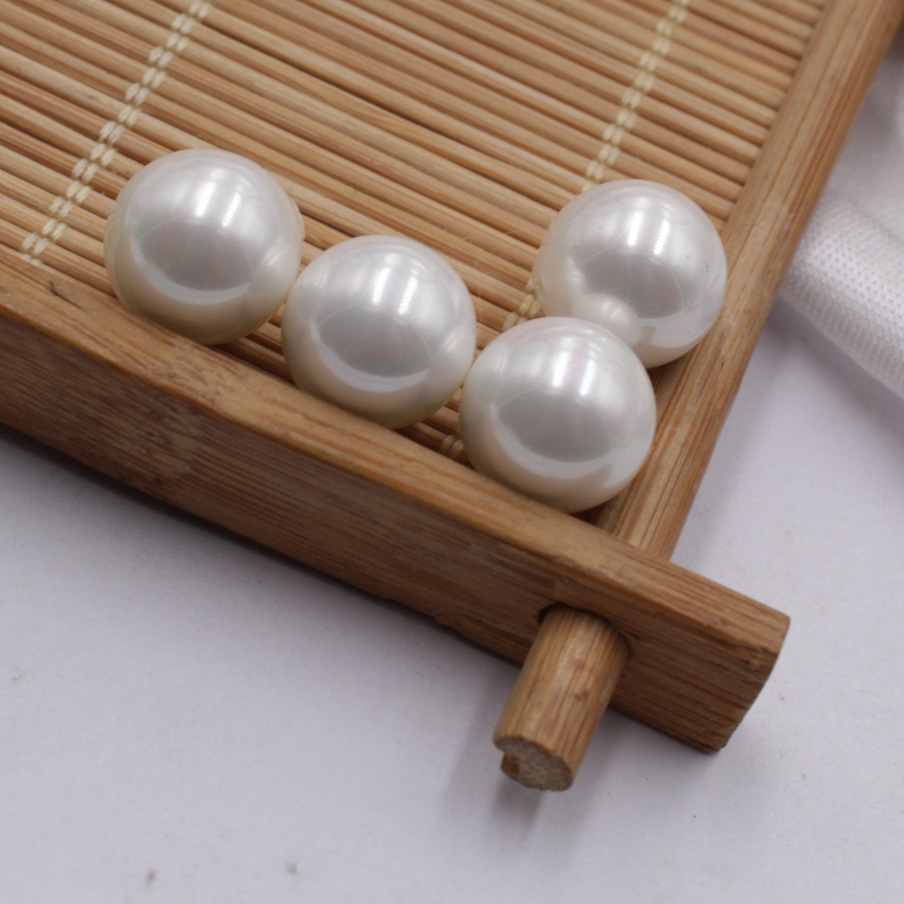 Highlight Imitation Shell Loose Pearl Beads Half Hole Imitation Shell Shijia Pearl Handmade DIY Necklace Pendant Parts Wholesale