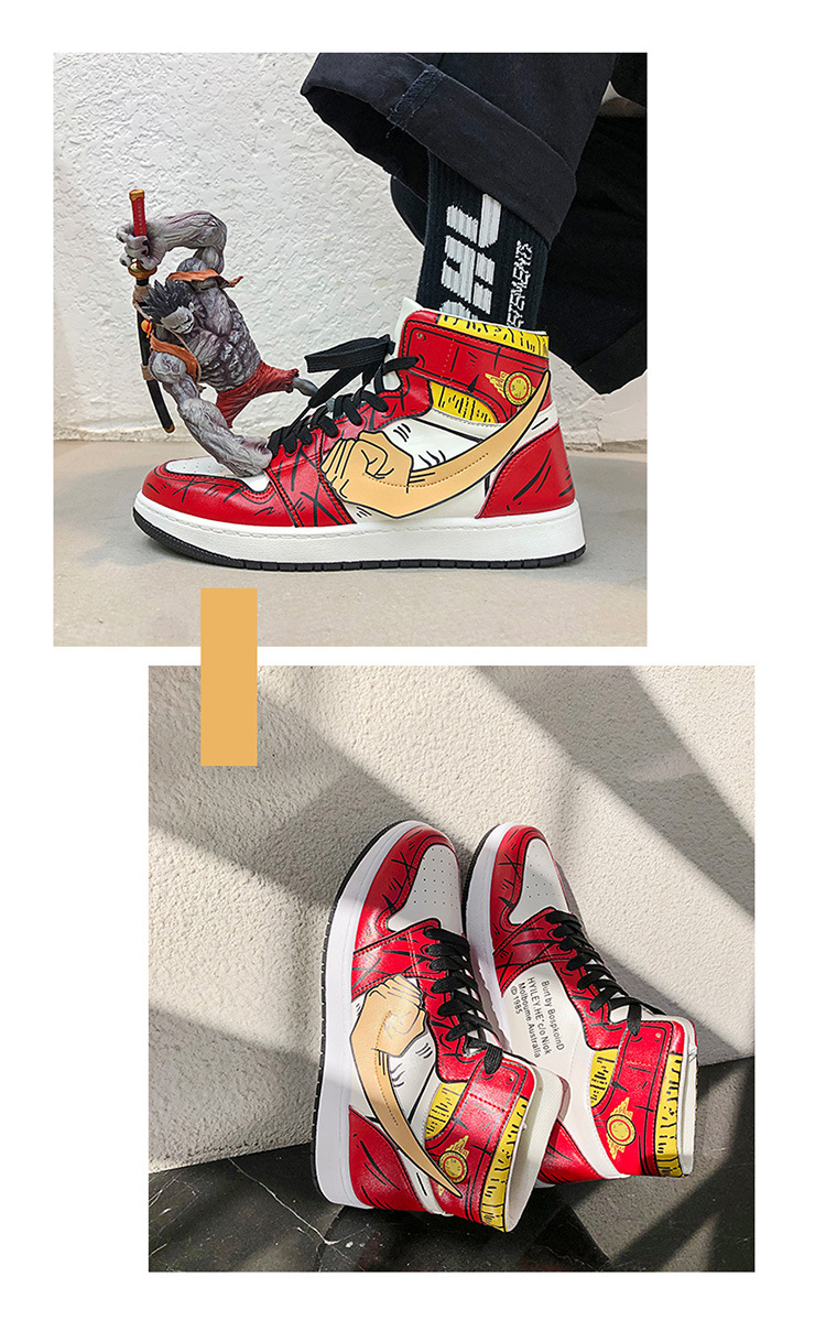 鞋子男动漫联名aj高帮板鞋2020年秋季新款海贼王索隆潮流百搭潮鞋