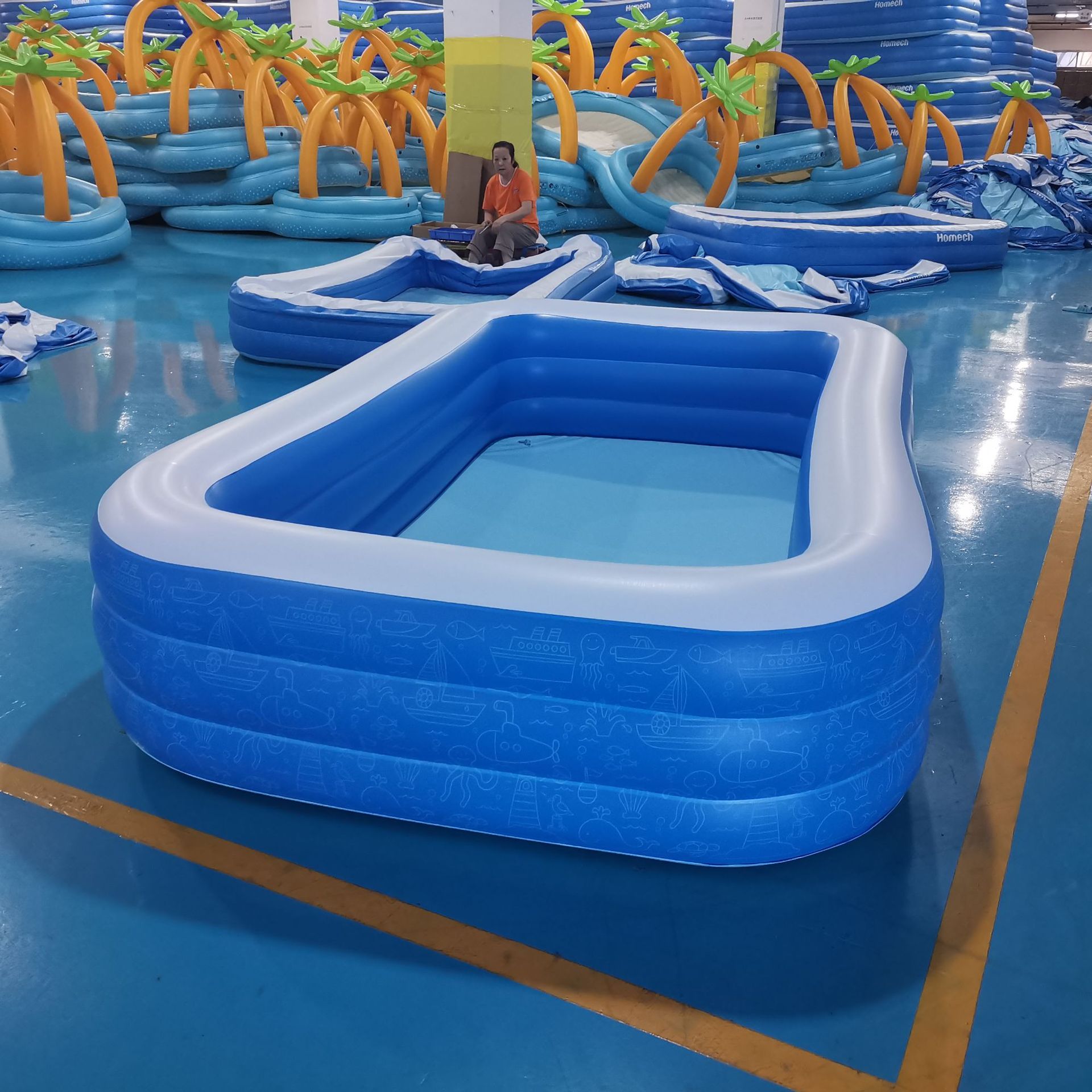 pvc充气水池 大型儿童洗澡游泳池 三环水池定做