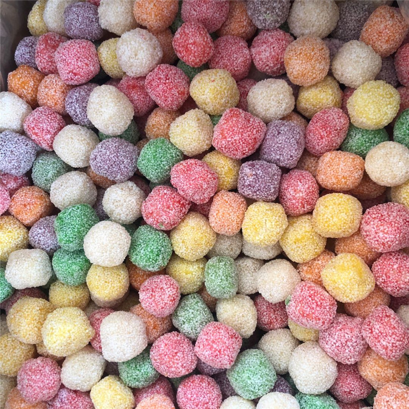 新品彩球糖五彩爆米花球冰激凌糖葫芦原料彩虹糖商超展会