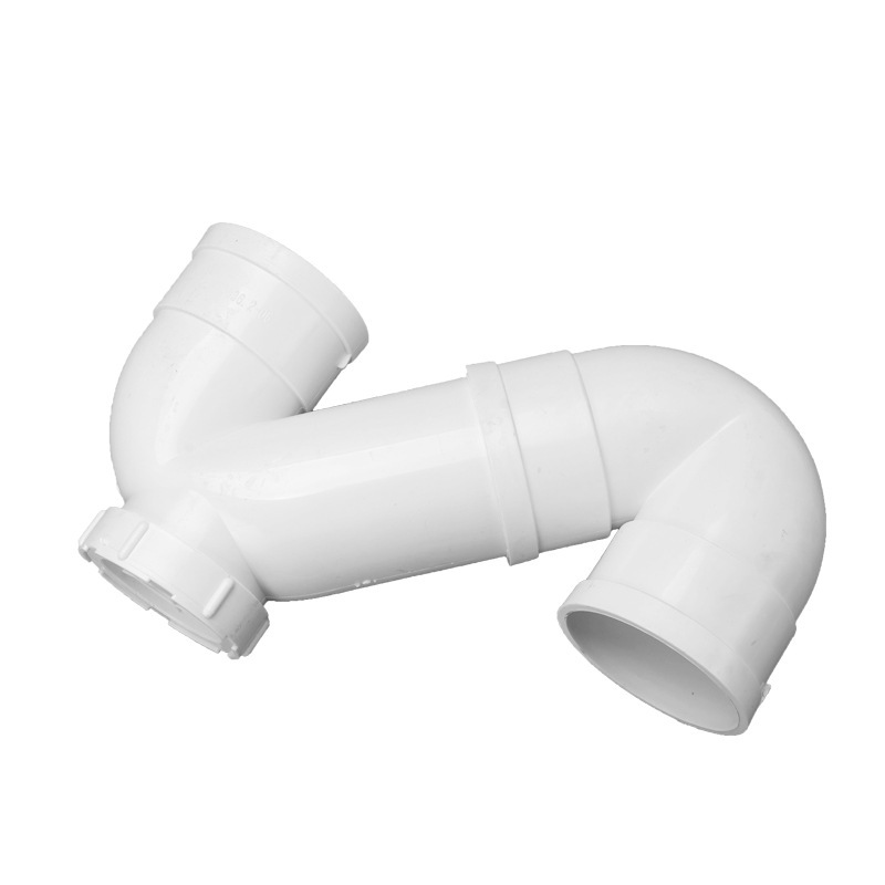 鲁威塑业 卫生间厨房防臭带检查口潜水弯 s型带口存水弯