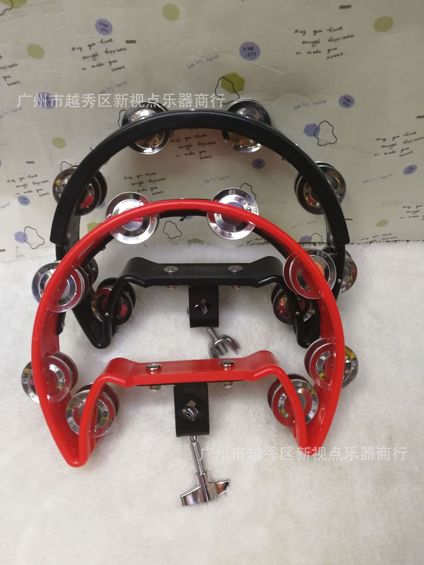 拉丁打击乐手用铃鼓可夹式击打专用铃圈架子鼓鼓手专用摇铃踩镲铃