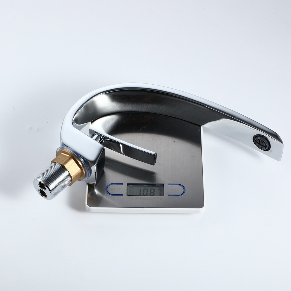 银色乳白米白浴室月牙月亮弯洗脸盆单把水龙头欧美款澳标英标