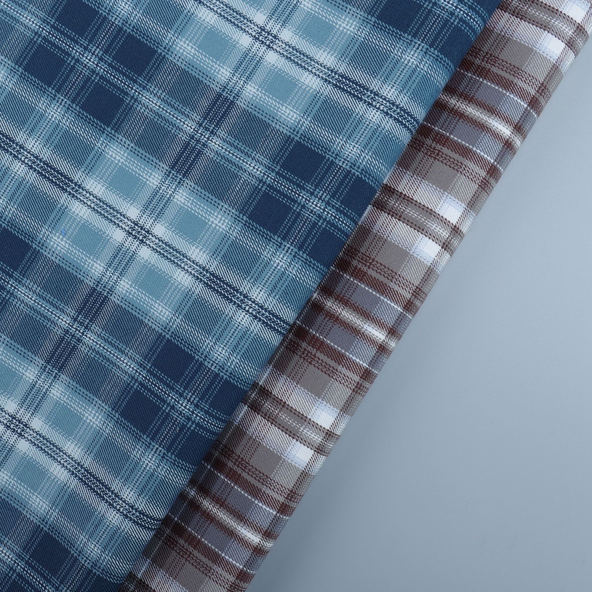 全涤色织斜纹格子jk制服百褶短裙成品布时装连衣包裙外套面料现货