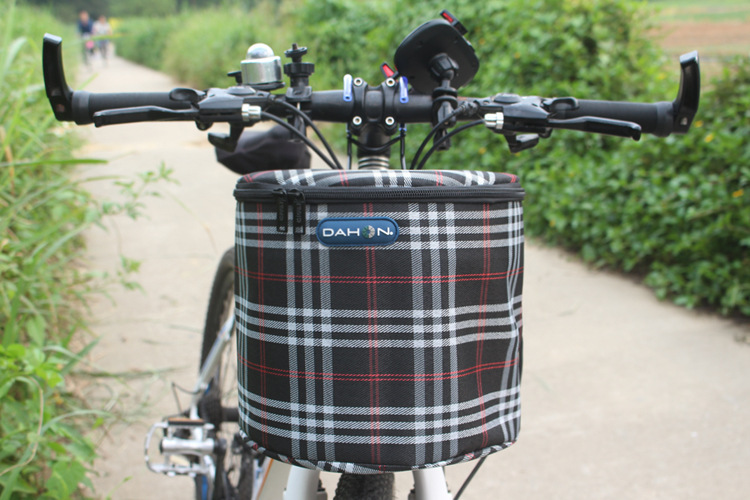 折叠自行车车筐防水帆布单车篮子滑板电动车车篓山地车前车筐挂蓝