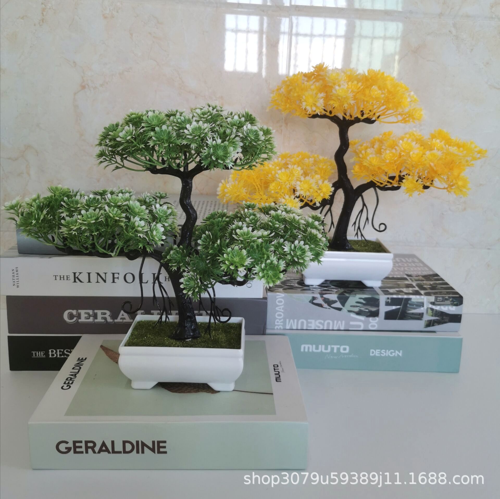 仿真迎客松植物盆栽室内绿植小盆景桌面假花摆设家居装饰品摆件