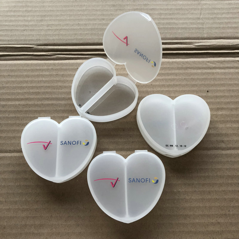 医院促销礼品环保pp材料爱心药盒 心形药盒 红心药盒 桃心药盒