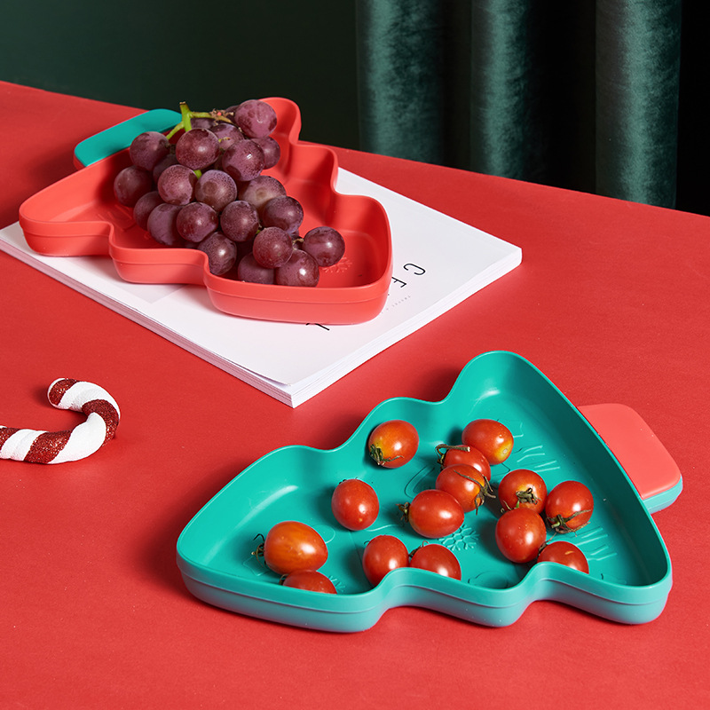Christmas Festival Fruit Plate Snack Fruit Storage Tray Household Kitchen Plate 2020 New Living Room Snack Tray