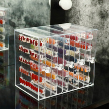 新品透明亞克力指甲片展示盒桌面飾品亮片收納盒美甲工具包自粘式