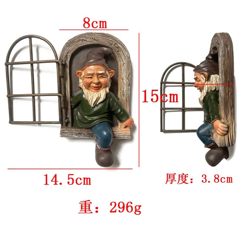 Christmas Gift Decoration Garden Decoration Dwarf Resin Crafts Cartoon Dwarf Statue White Beard Old Man