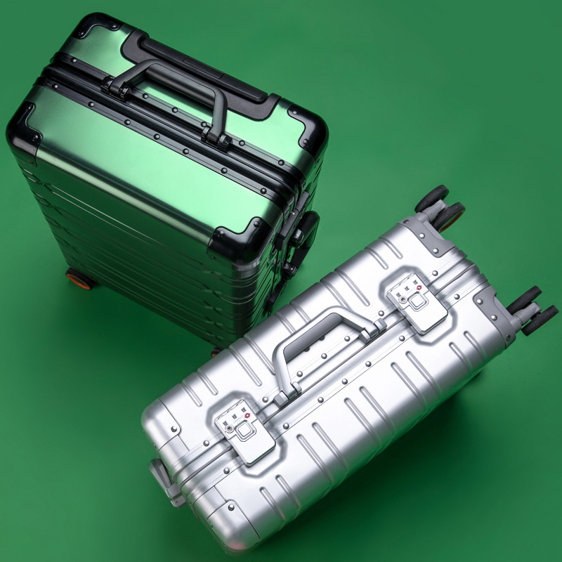 新款全铝镁合金拉杆箱铝合金行李箱女金属箱万向轮密码旅行箱工厂